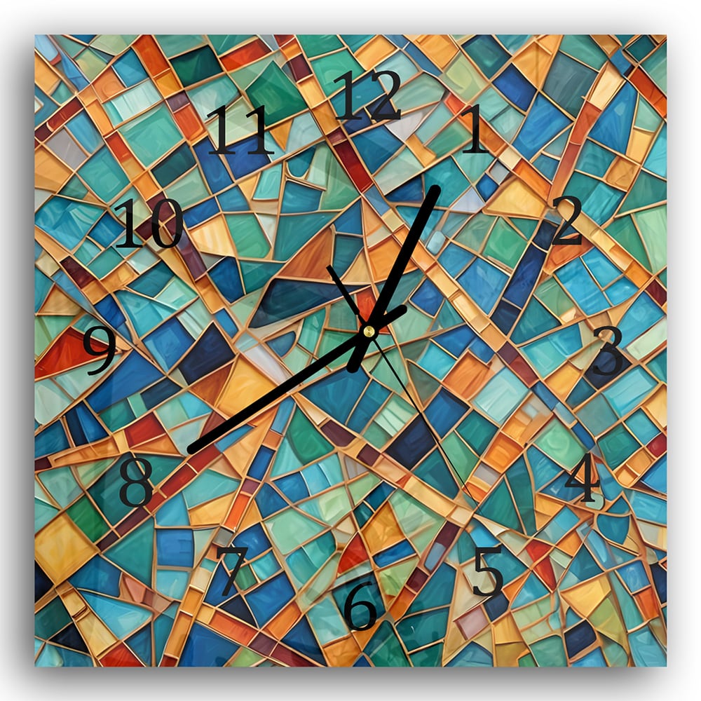 Wandklok 30x30 - Gehard Glas - MozaÃ¯ek Textuur