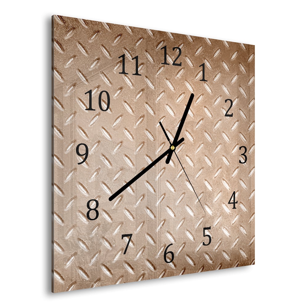 Wandklok 30x30 - Gehard Glas - Roestige Traanplaat