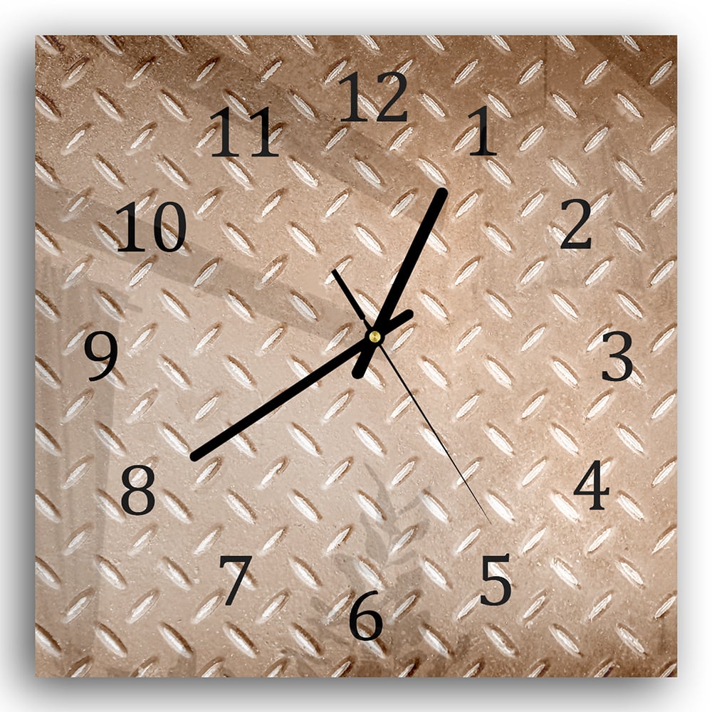 Wandklok 30x30 - Gehard Glas - Roestige Traanplaat