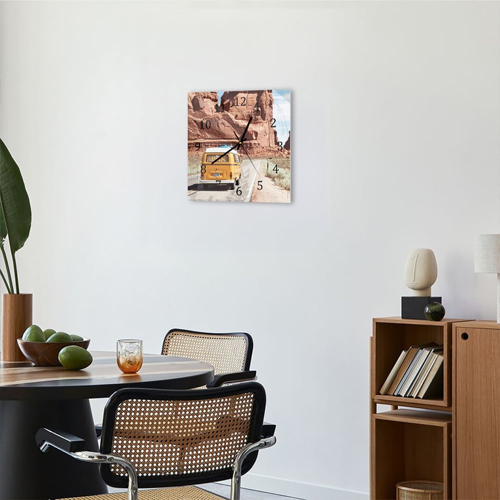 Wandklok 30x30 - Gehard Glas - Vintage Busje