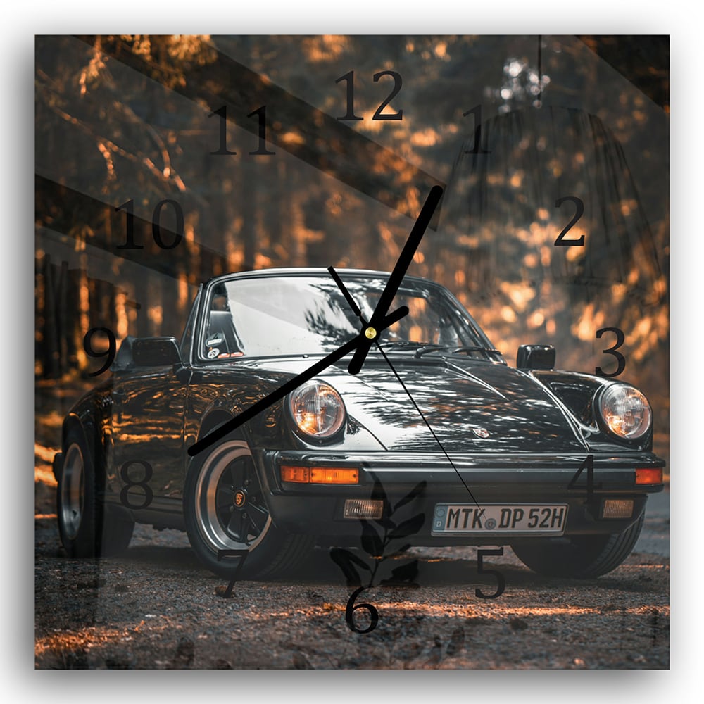 Wandklok 30x30 - Gehard Glas - Vintage Porsche