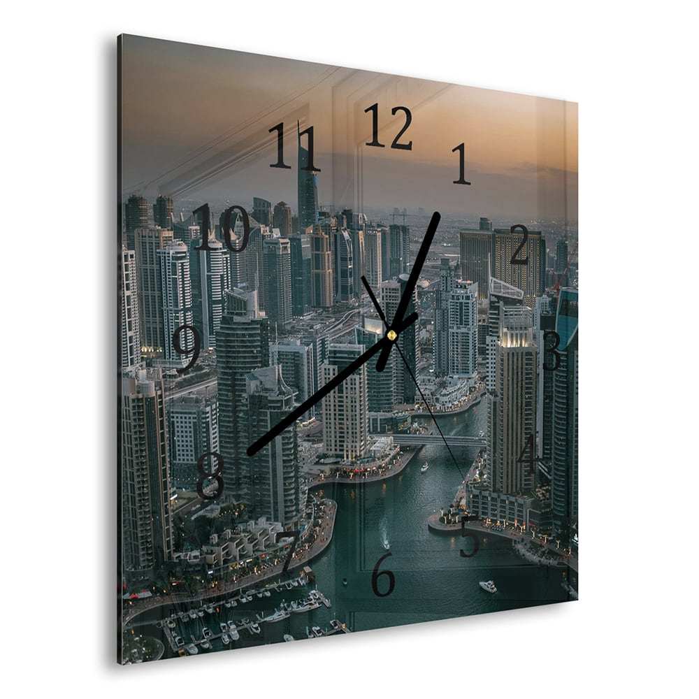 Wandklok 30x30 - Gehard Glas - Dubai Marina