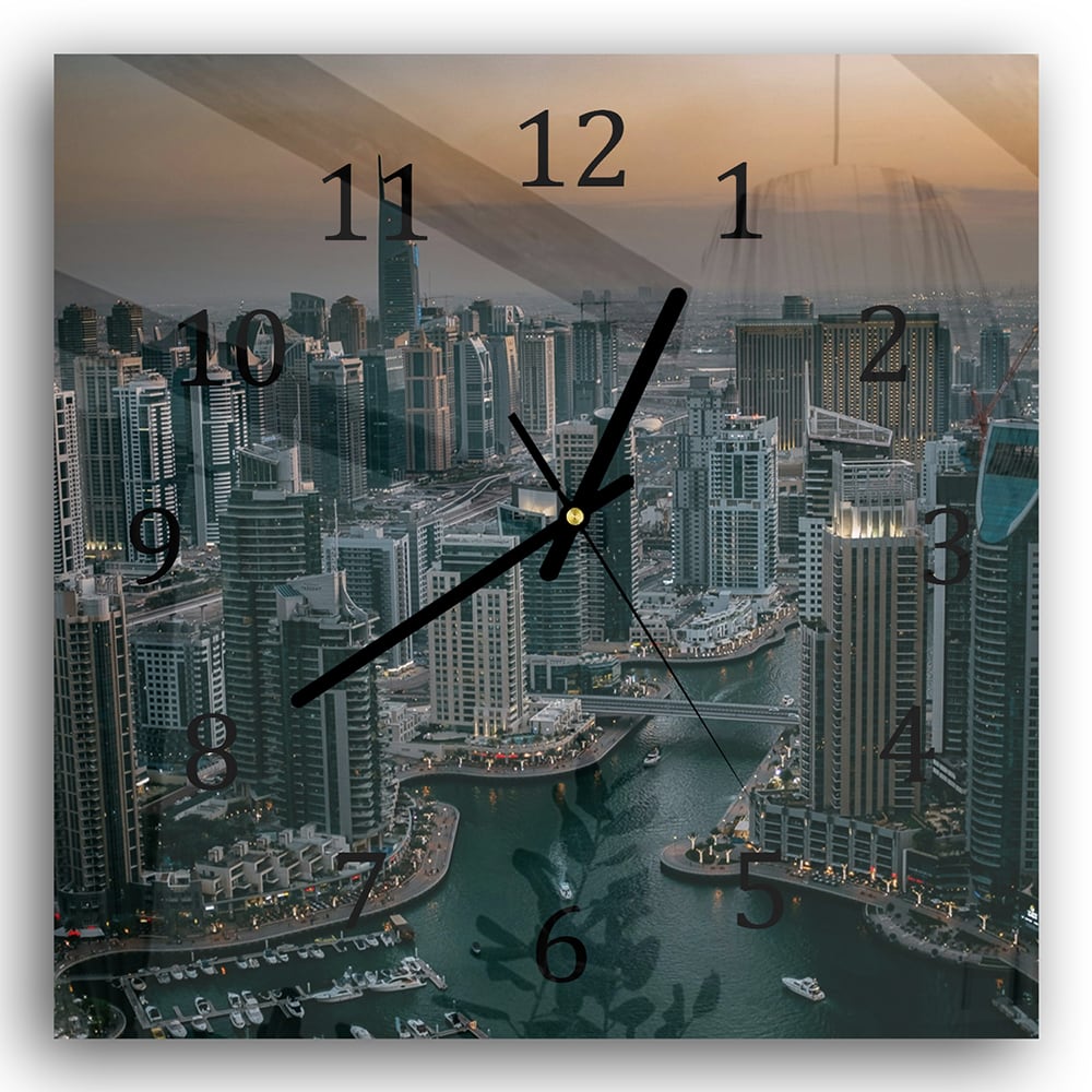 Wandklok 30x30 - Gehard Glas - Dubai Marina