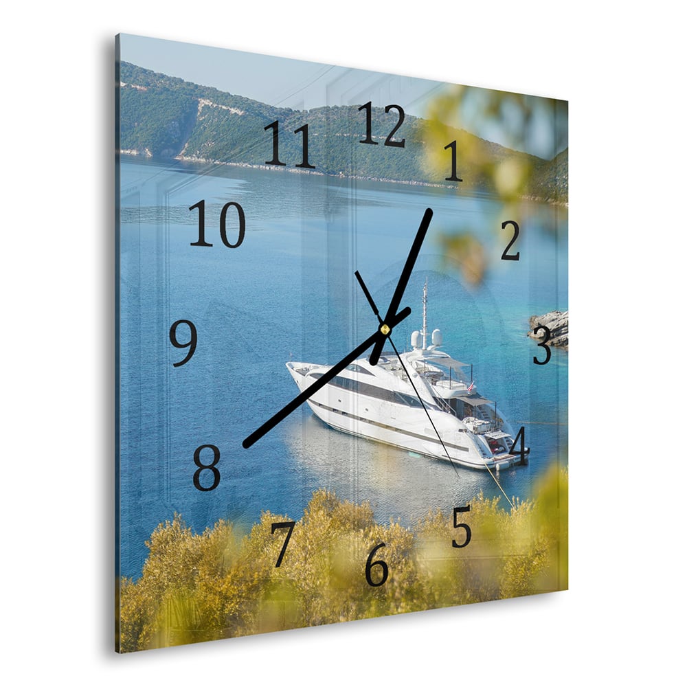 Wandklok 30x30 - Gehard Glas - Jacht Verankert