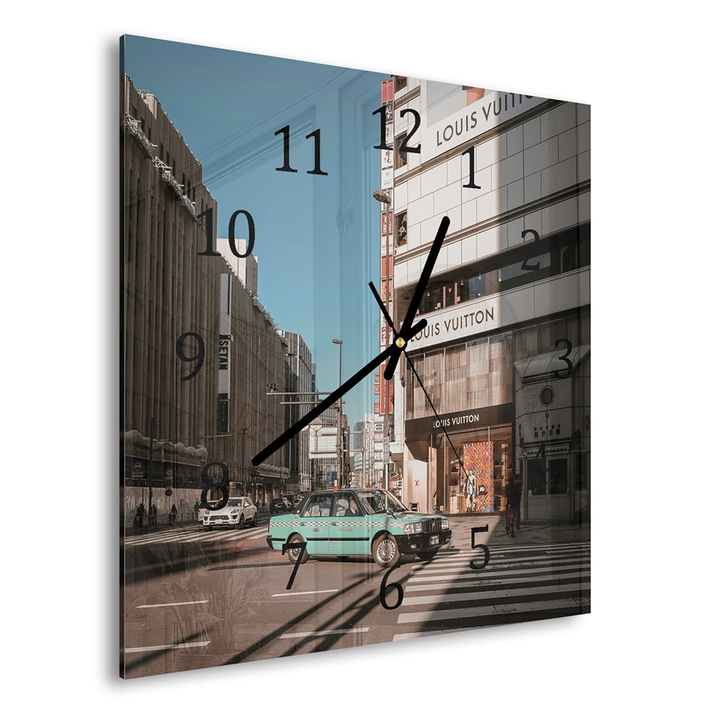 Wandklok 30x30 - Gehard Glas - Taxi voor Louis Vuitton
