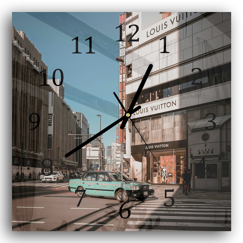 Wandklok 30x30 - Gehard Glas - Taxi voor Louis Vuitton