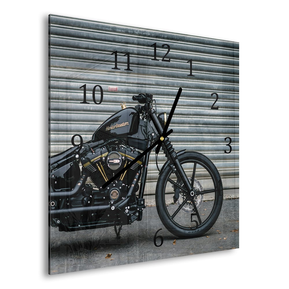 Wandklok 30x30 - Gehard Glas - Harley Davidson