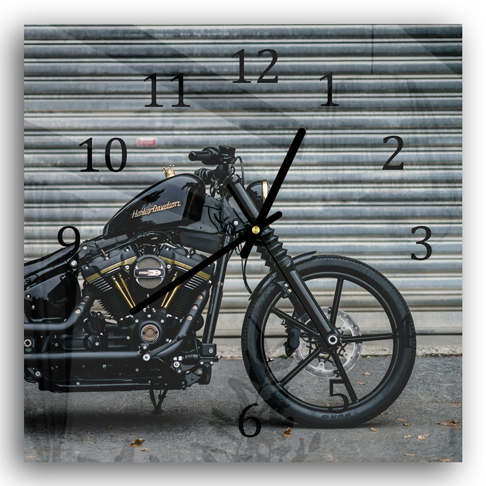 Wandklok 30x30 - Gehard Glas - Harley Davidson