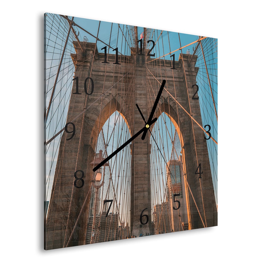 Wandklok 30x30 - Gehard Glas - Brooklyn Bridge