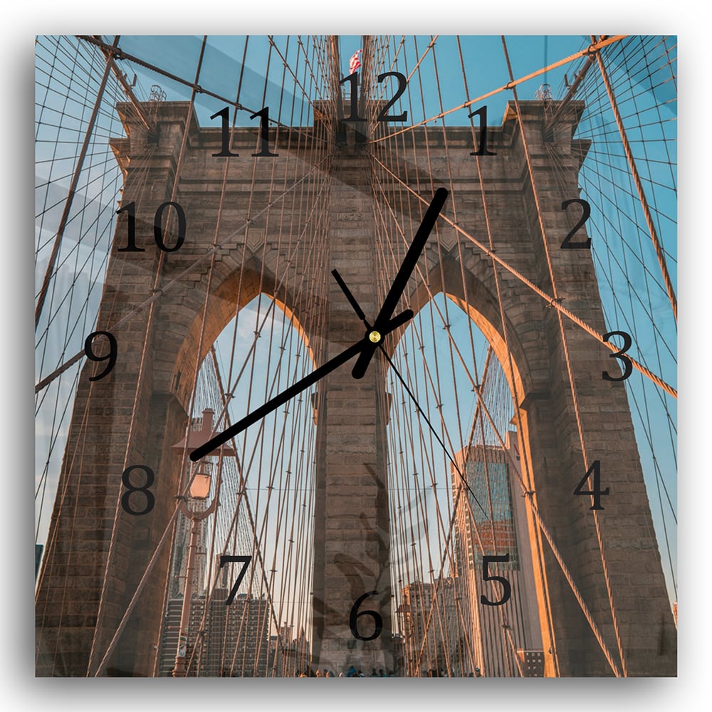 Wandklok 30x30 - Gehard Glas - Brooklyn Bridge