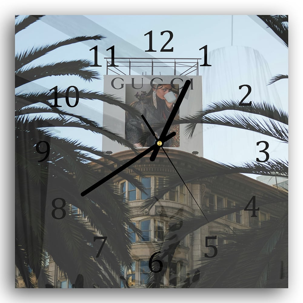 Wandklok 30x30 - Gehard Glas - Gucci Reclame