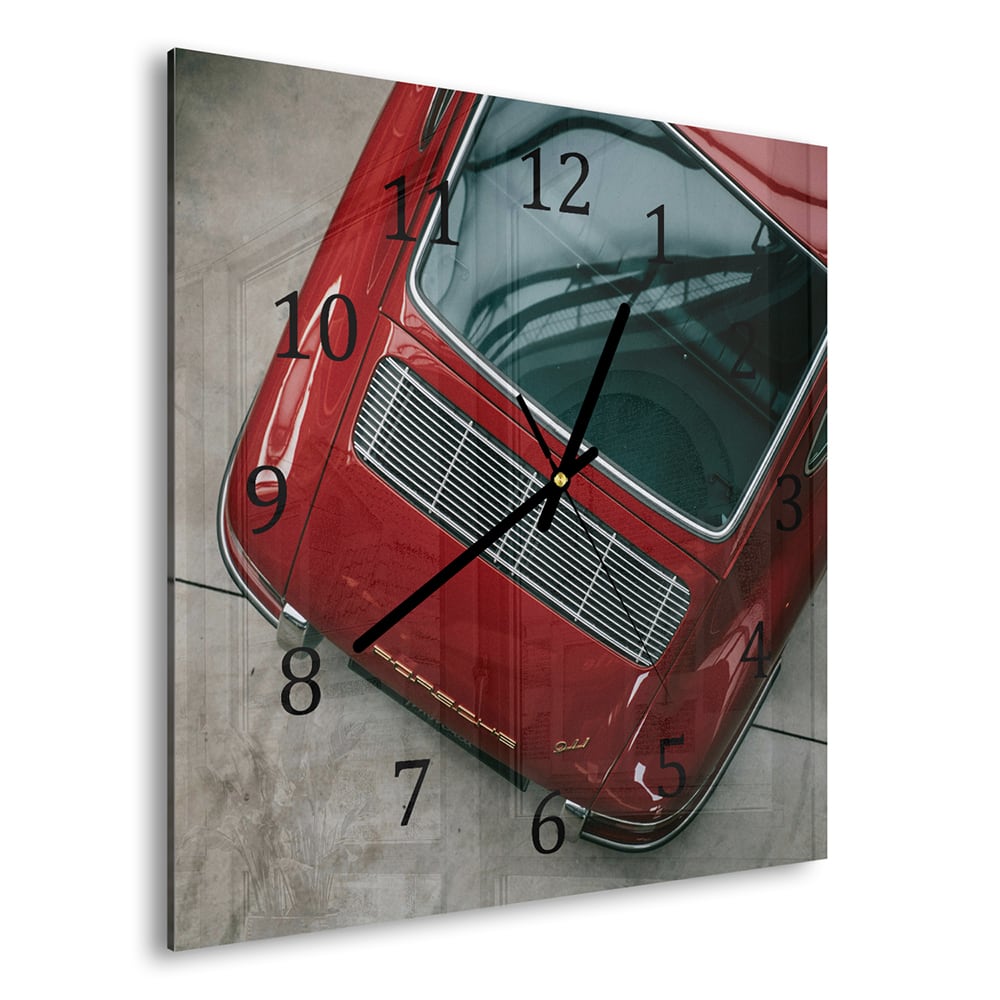 Wandklok 30x30 - Gehard Glas - Porsche 911