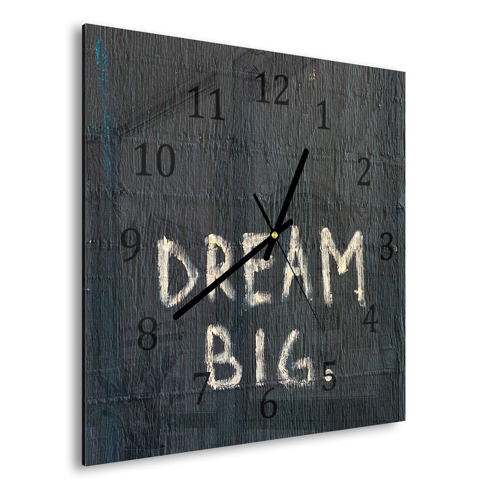 Wandklok 30x30 - Gehard Glas - Dream Big