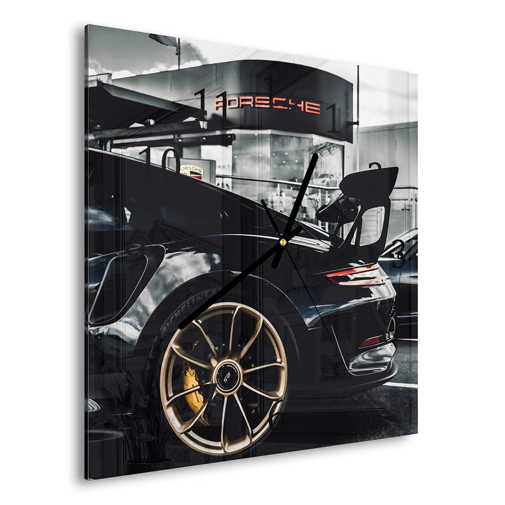 Wandklok 30x30 - Gehard Glas - Porsche GT3 RS