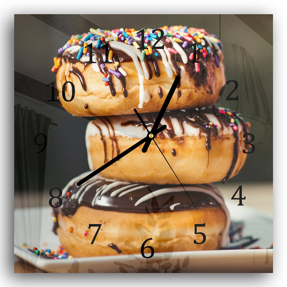 Wandklok 30x30 - Gehard Glas - Donuts