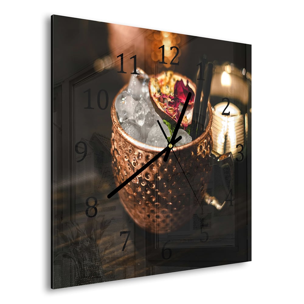 Wandklok 30x30 - Gehard Glas - Exotische Cocktail
