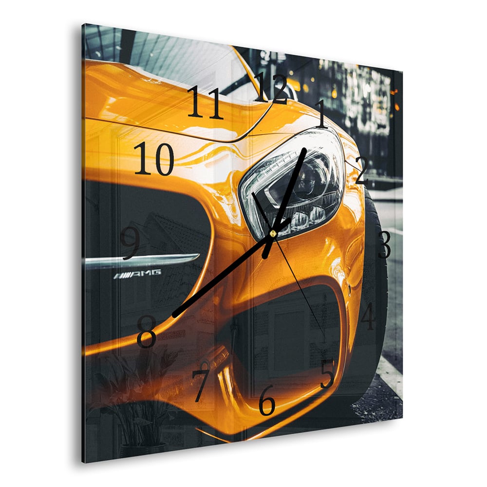 Wandklok 30x30 - Gehard Glas - Mercedes SLS AMG