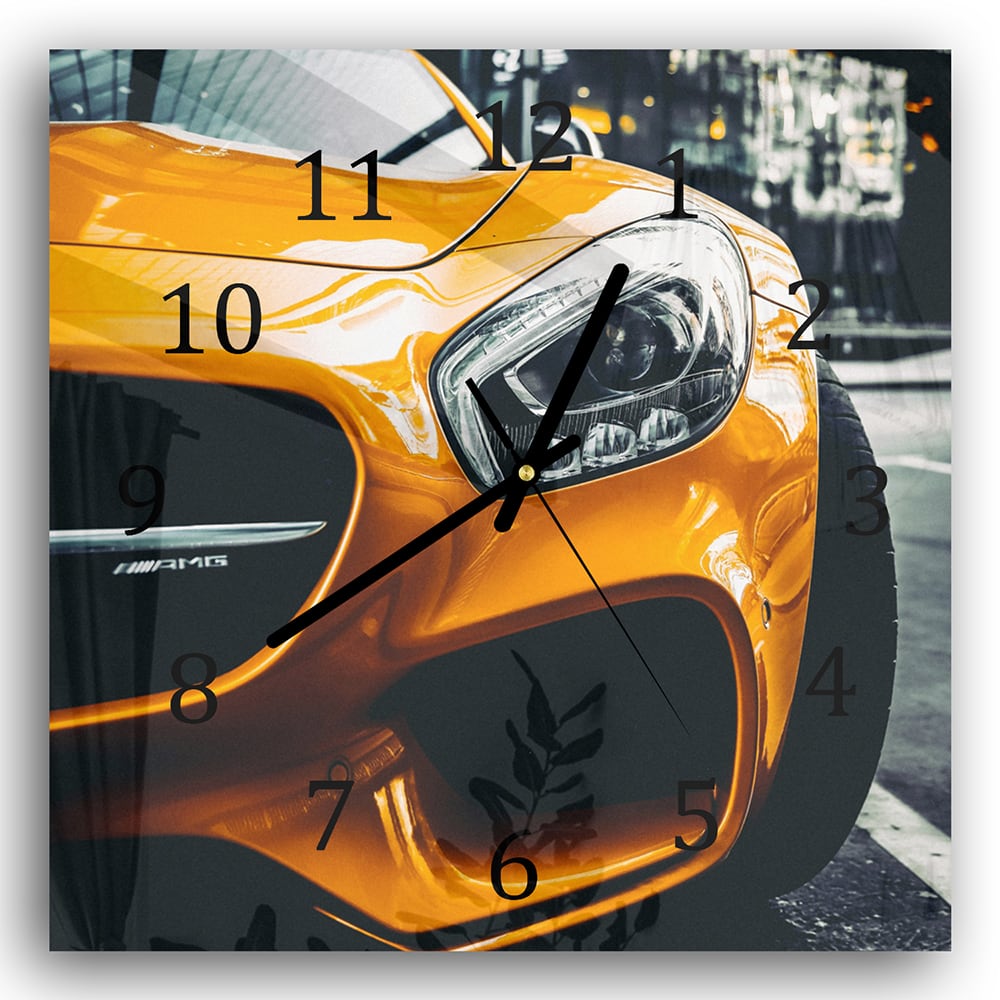 Wandklok 30x30 - Gehard Glas - Mercedes SLS AMG