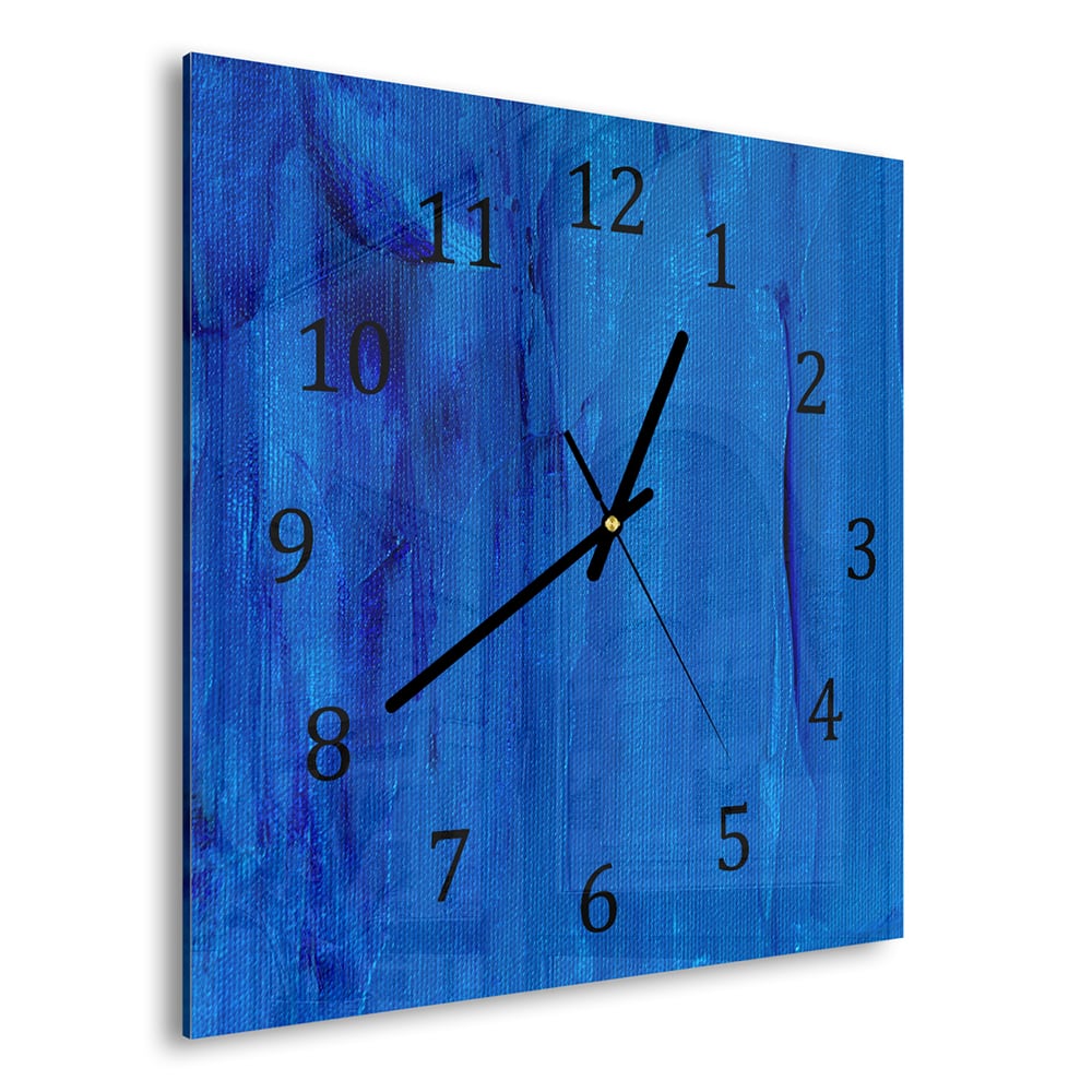 Wandklok 30x30 - Gehard Glas - Blauw Abstractie