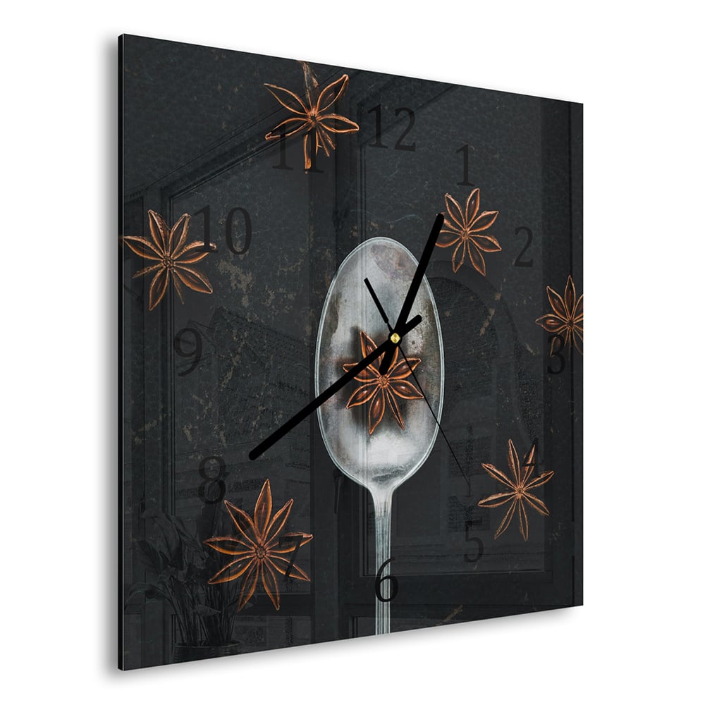 Wandklok 30x30 - Gehard Glas - Steranijs op Lepel