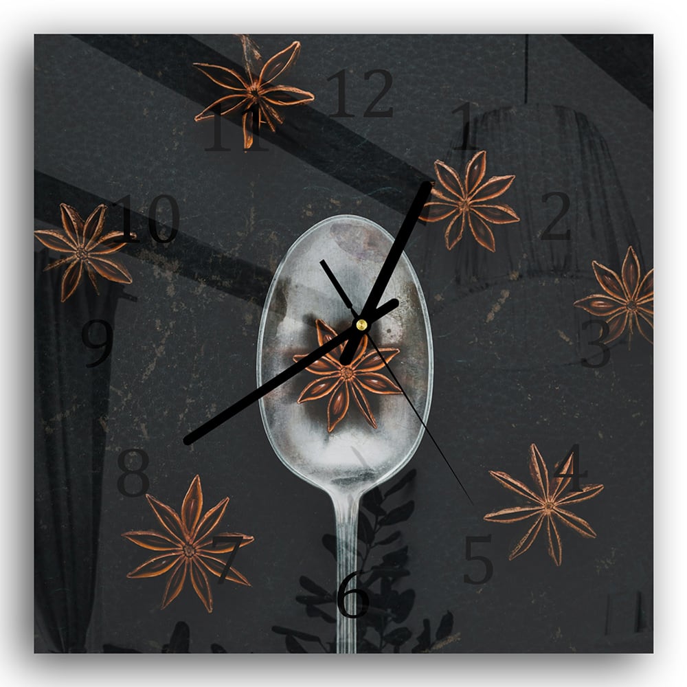Wandklok 30x30 - Gehard Glas - Steranijs op Lepel