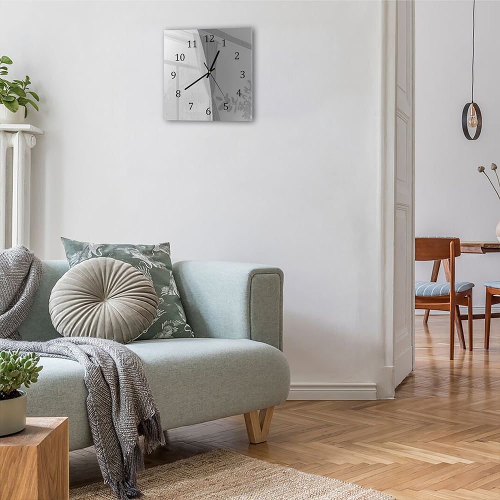 Wandklok 30x30 - Gehard Glas - Grijstinten