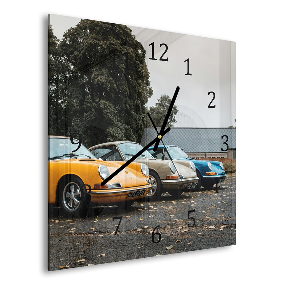 Wandklok 30x30 - Gehard Glas - Porsche 911 1970