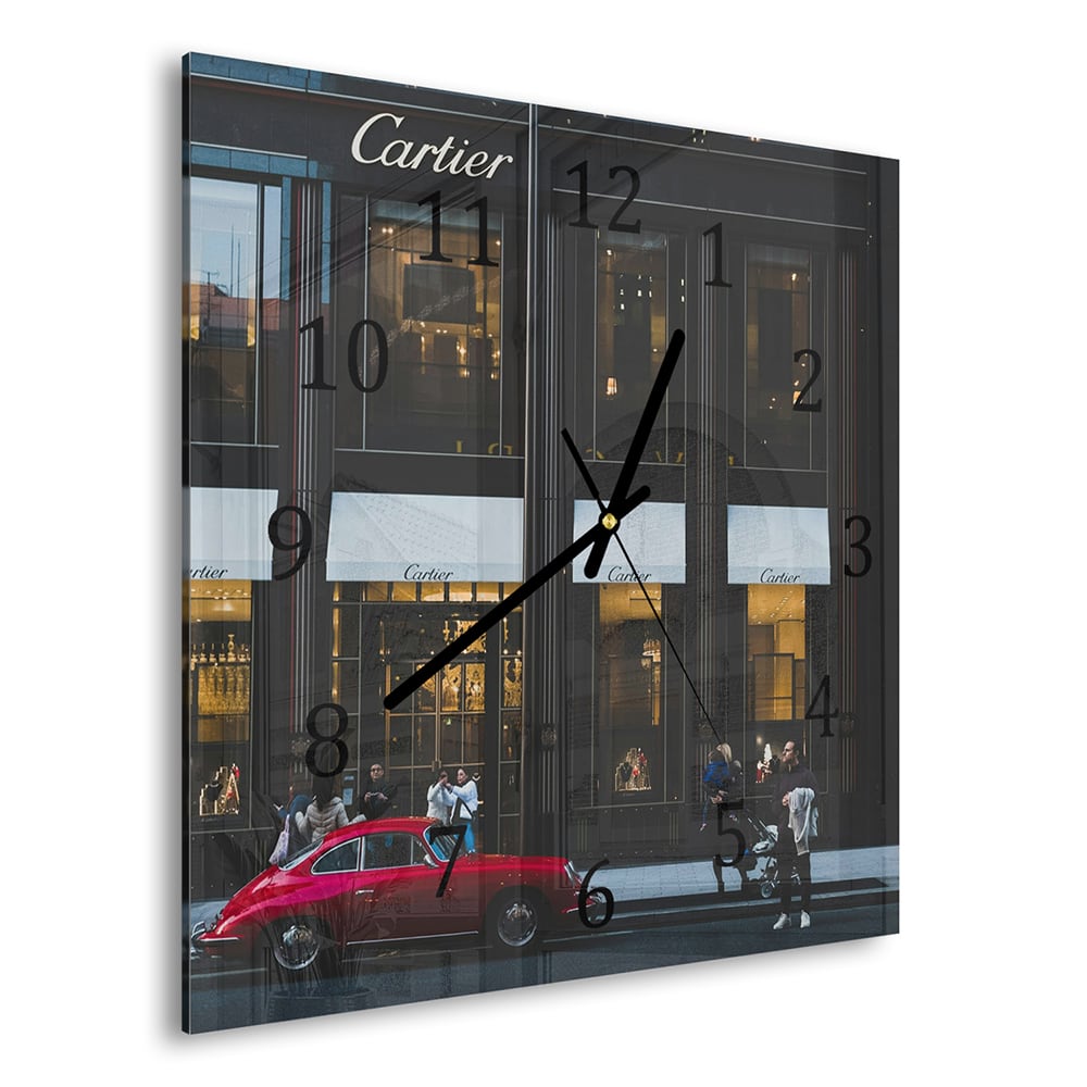 Wandklok 30x30 - Gehard Glas - Cartier Winkel Front