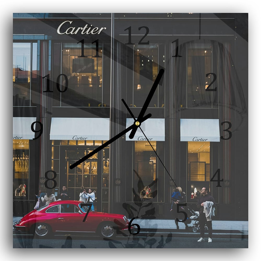 Wandklok 30x30 - Gehard Glas - Cartier Winkel Front