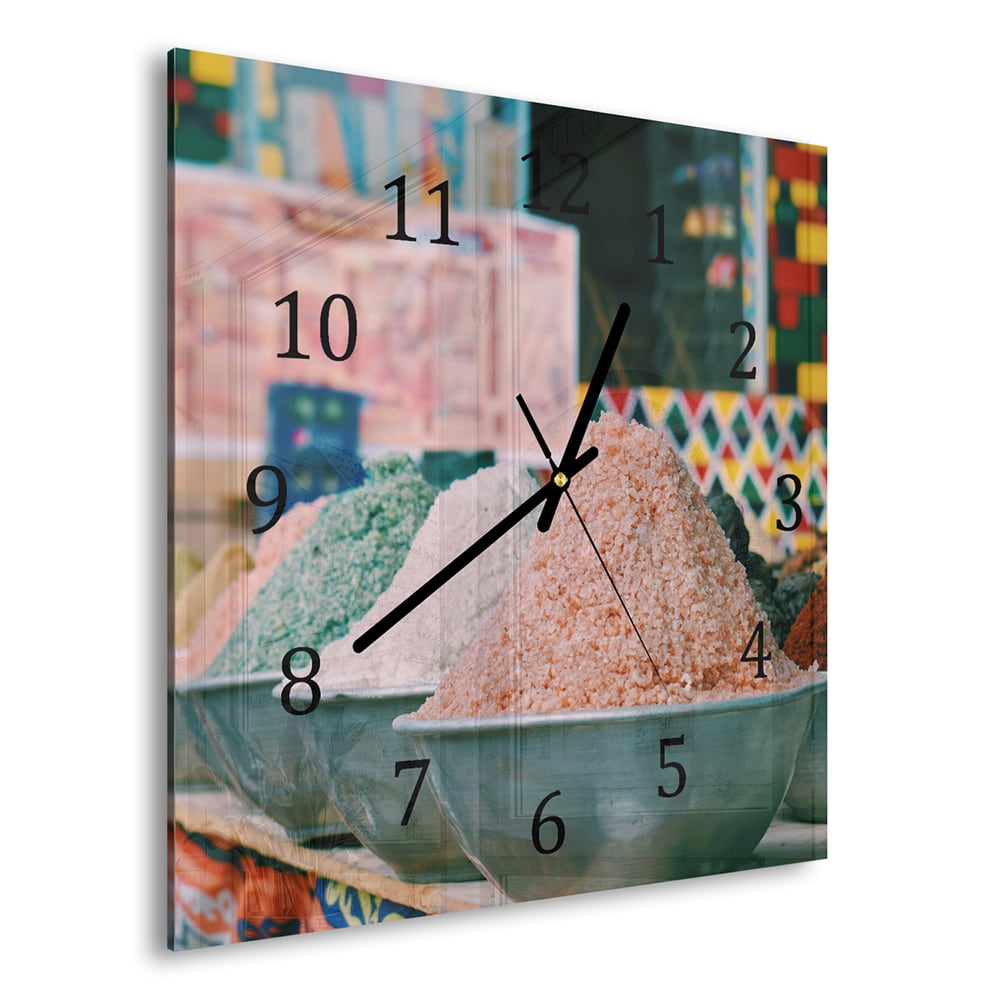 Wandklok 30x30 - Gehard Glas - Specerijen en Zout