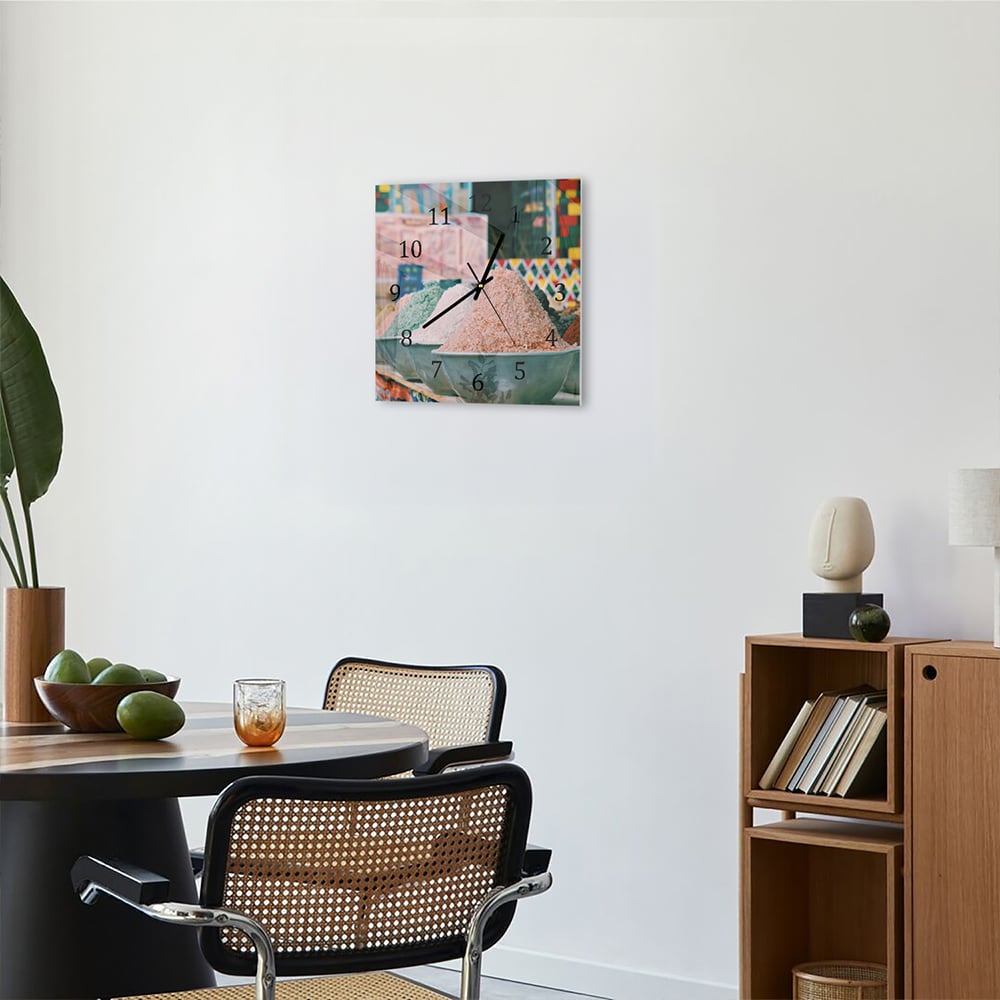 Wandklok 30x30 - Gehard Glas - Specerijen en Zout