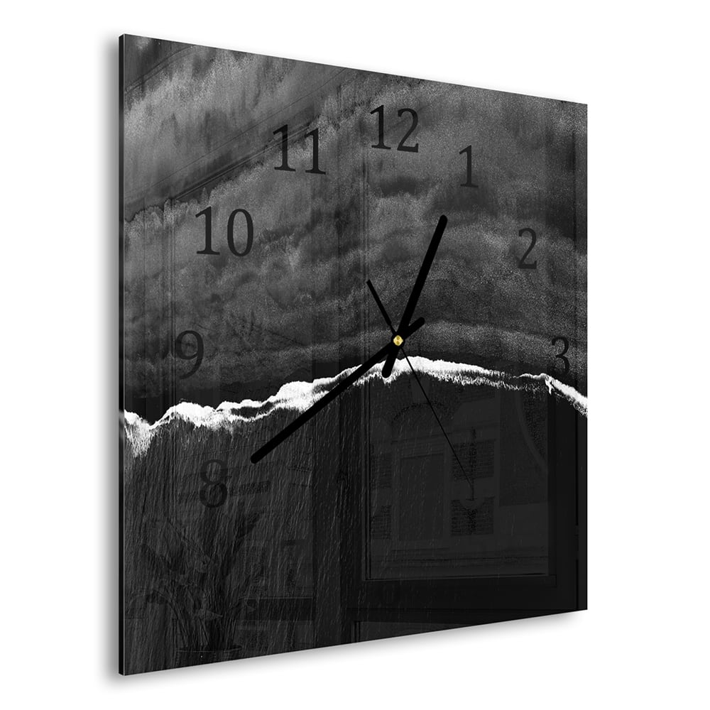 Wandklok 30x30 - Gehard Glas - Donker Strand