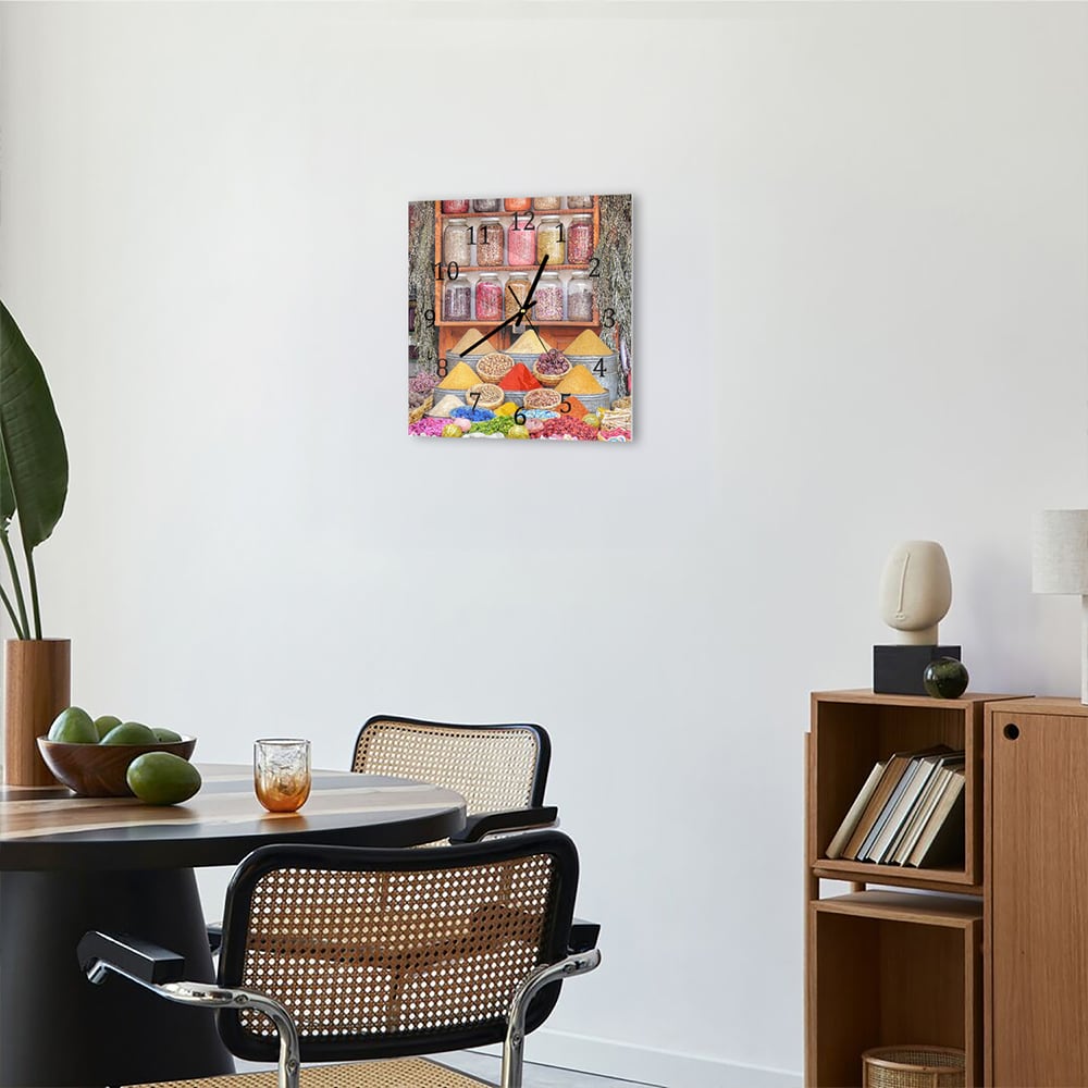 Wandklok 30x30 - Gehard Glas - Specerijenwinkel