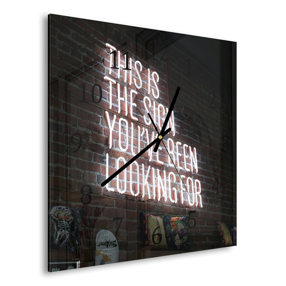 Wandklok 30x30 - Gehard Glas - This is the Sign