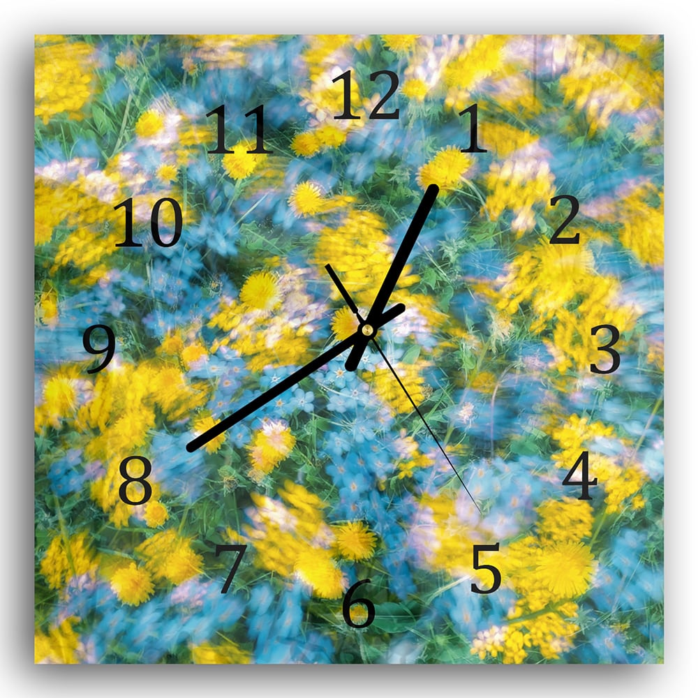 Wandklok 30x30 - Gehard Glas - Vrolijke Bloemen