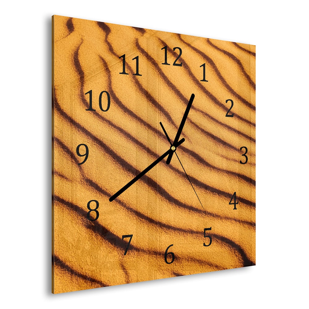 Wandklok 30x30 - Gehard Glas - Gelaagd Zand