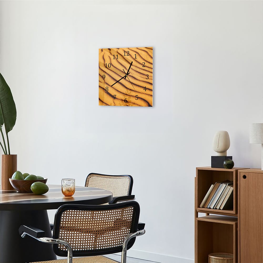 Wandklok 30x30 - Gehard Glas - Gelaagd Zand