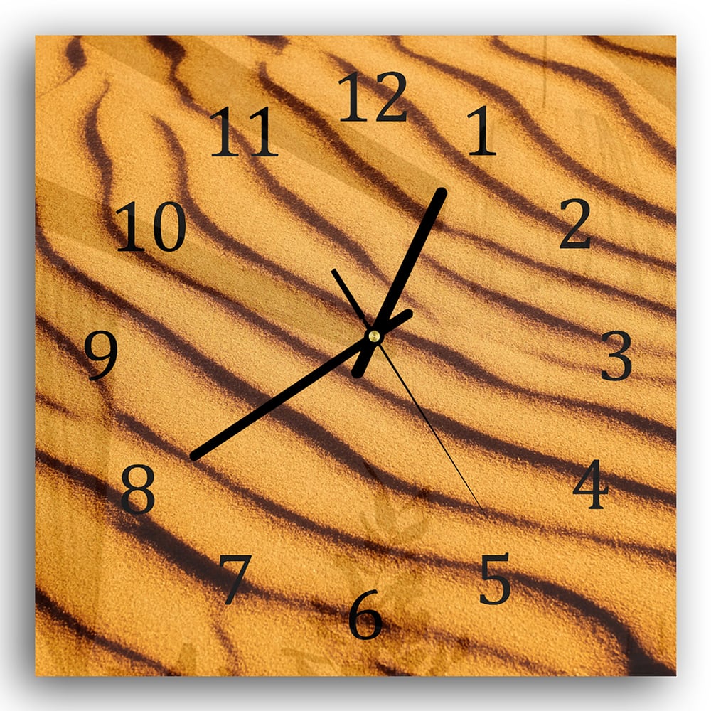 Wandklok 30x30 - Gehard Glas - Gelaagd Zand