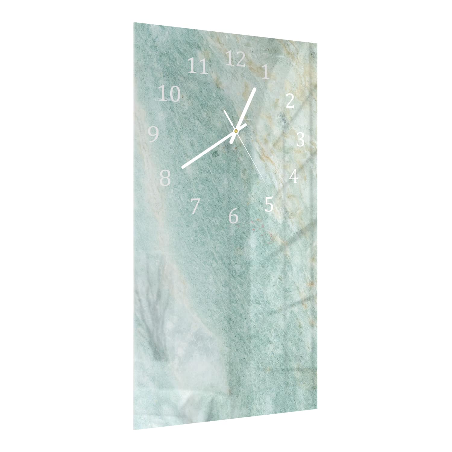 Wandklok 30x60  - Gehard Glas - Lichtgroen Marmer