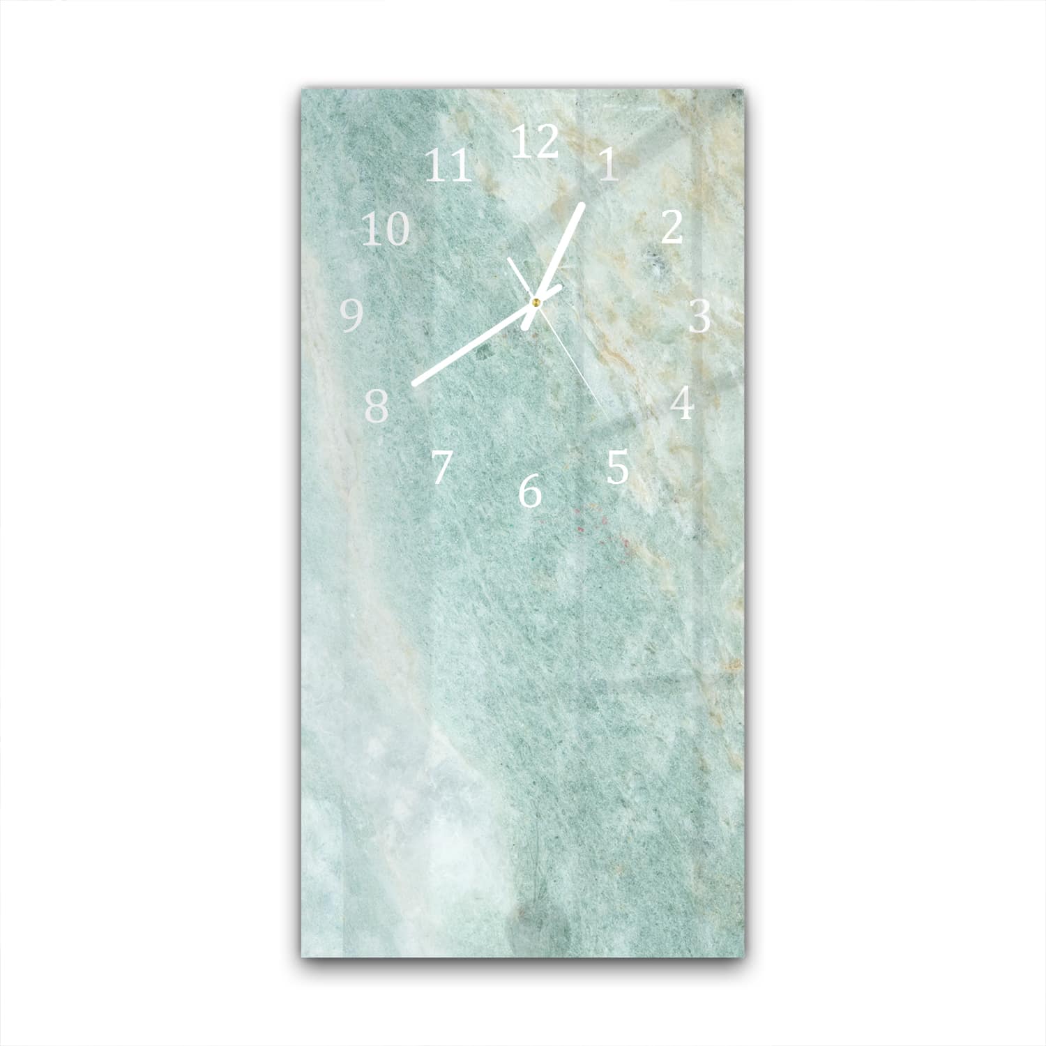 Wandklok 30x60  - Gehard Glas - Lichtgroen Marmer