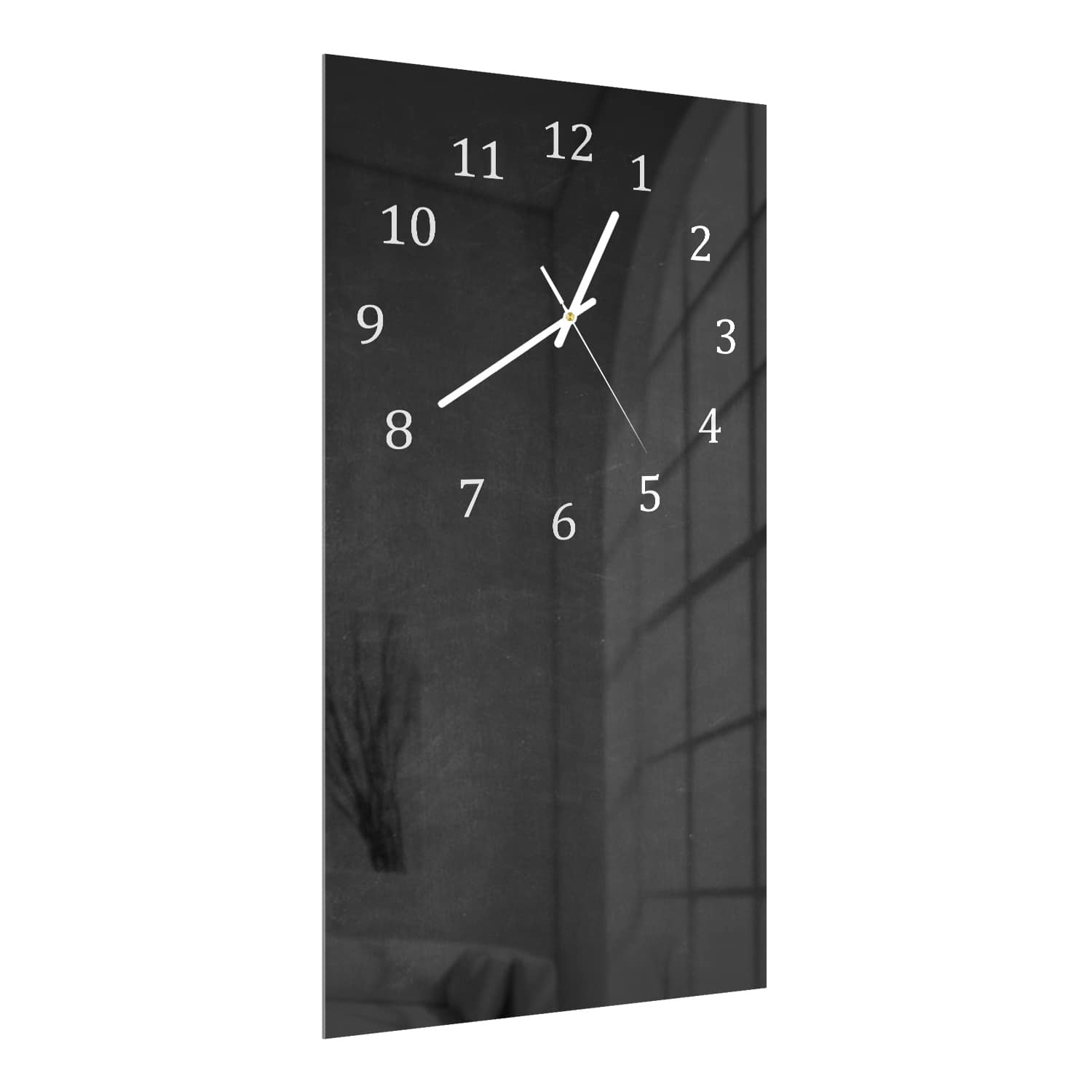 Wandklok 30x60  - Gehard Glas - Zwart Schoolbord