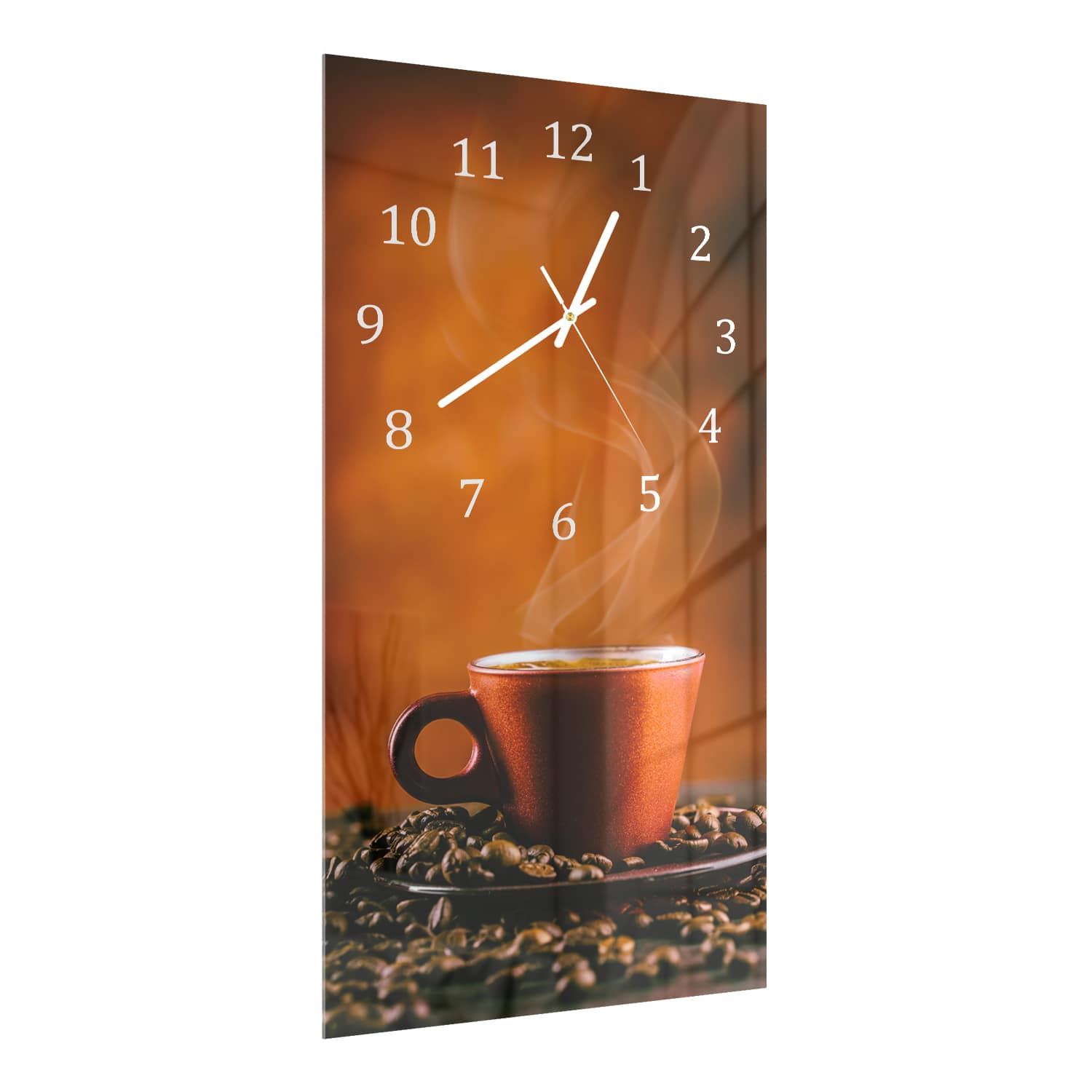 Wandklok 30x60  - Gehard Glas - Koffie Aroma