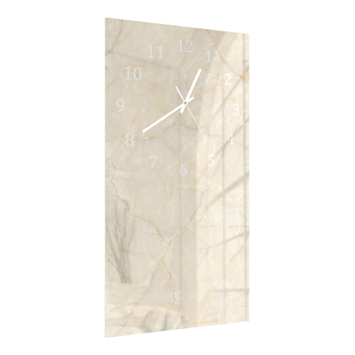 Wandklok 30x60  - Gehard Glas - Zacht Beige Marmer