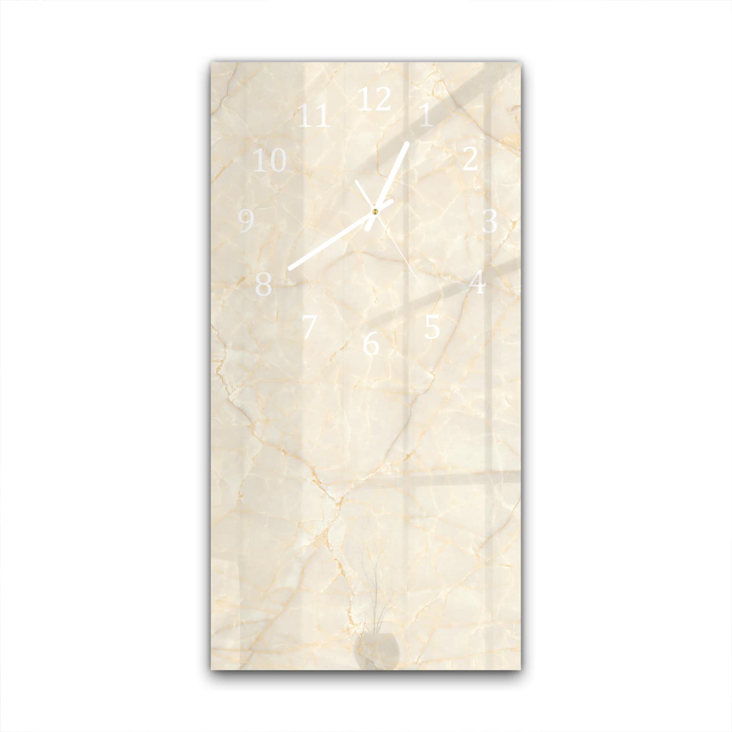 Wandklok 30x60  - Gehard Glas - Zacht Beige Marmer