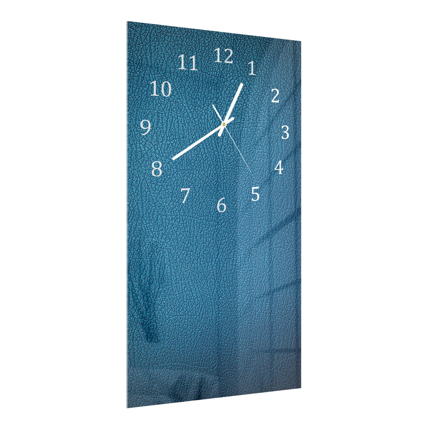 Wandklok 30x60  - Gehard Glas - Blauw Leer