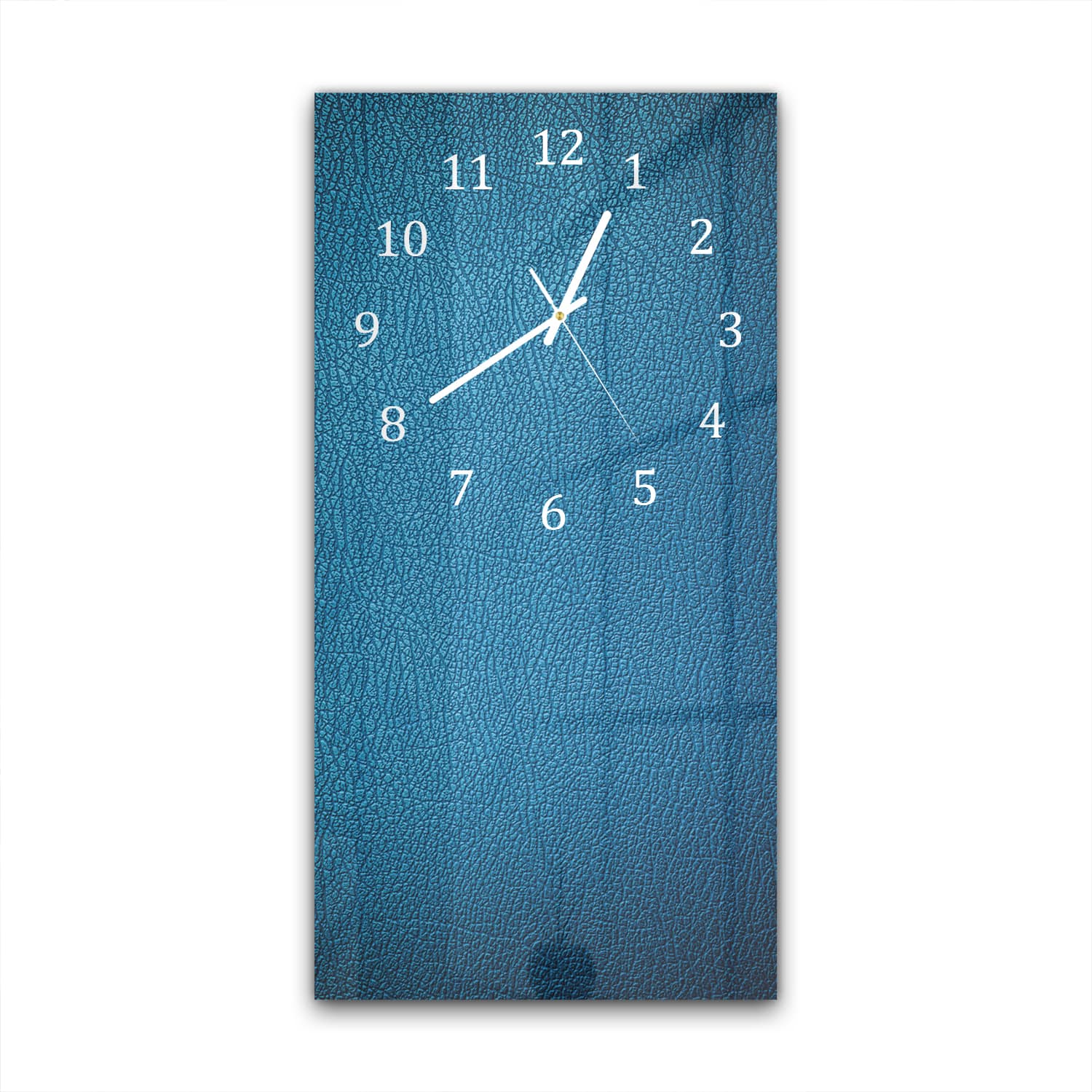 Wandklok 30x60  - Gehard Glas - Blauw Leer