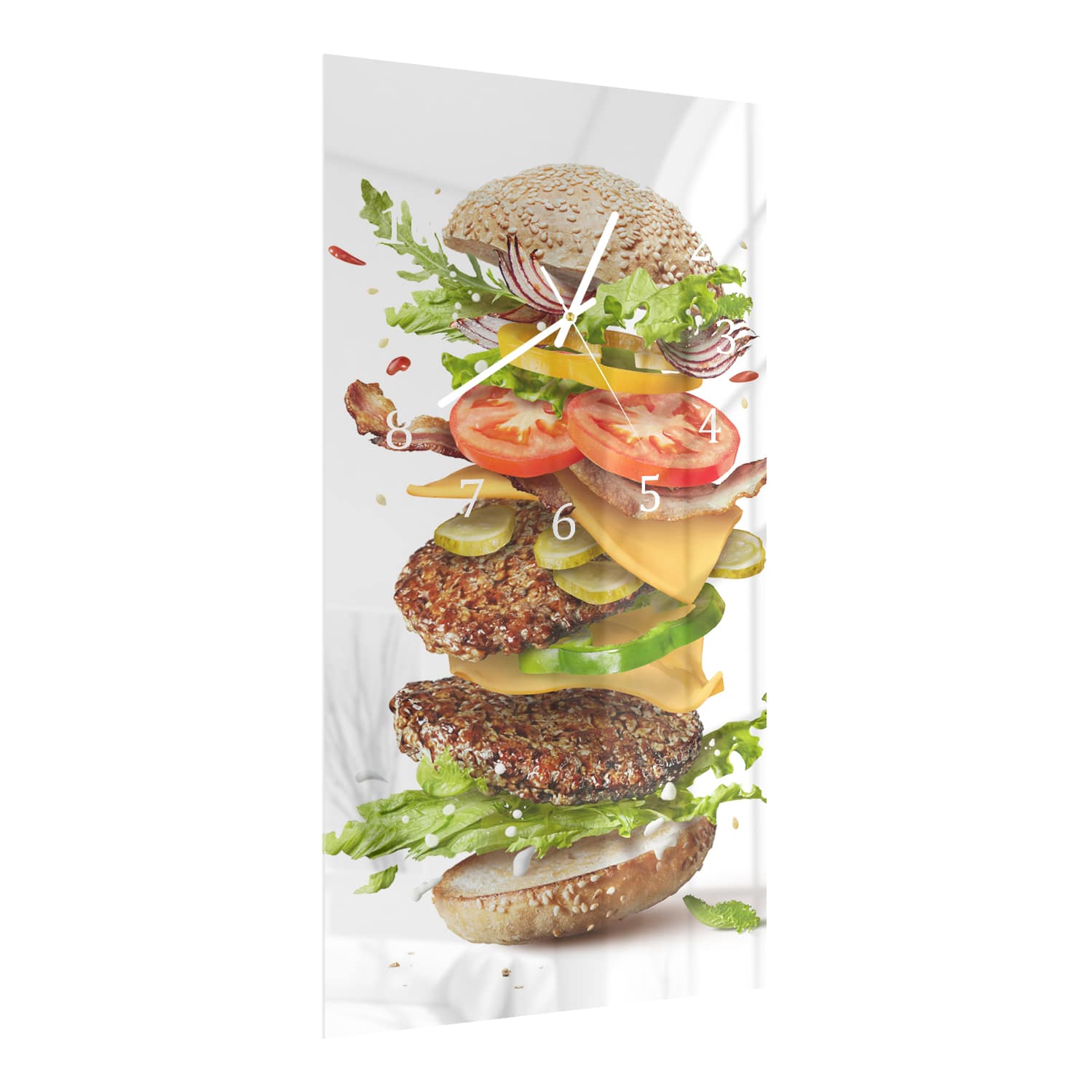 Wandklok 30x60  - Gehard Glas - Zwevende Burger