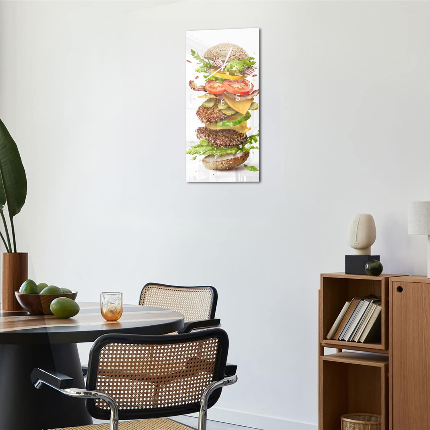 Wandklok 30x60  - Gehard Glas - Zwevende Burger