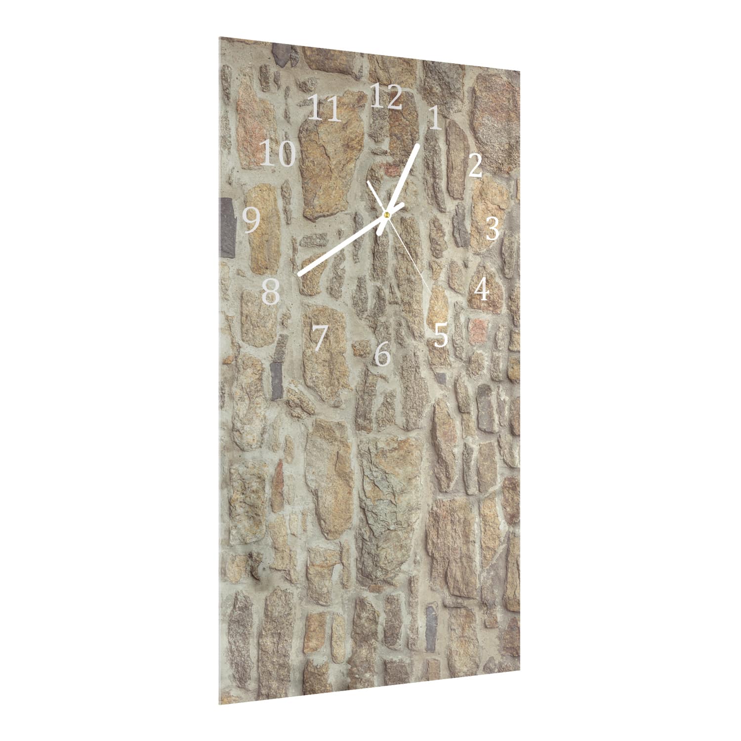 Wandklok 30x60  - Gehard Glas - Graniet Stenen Muur