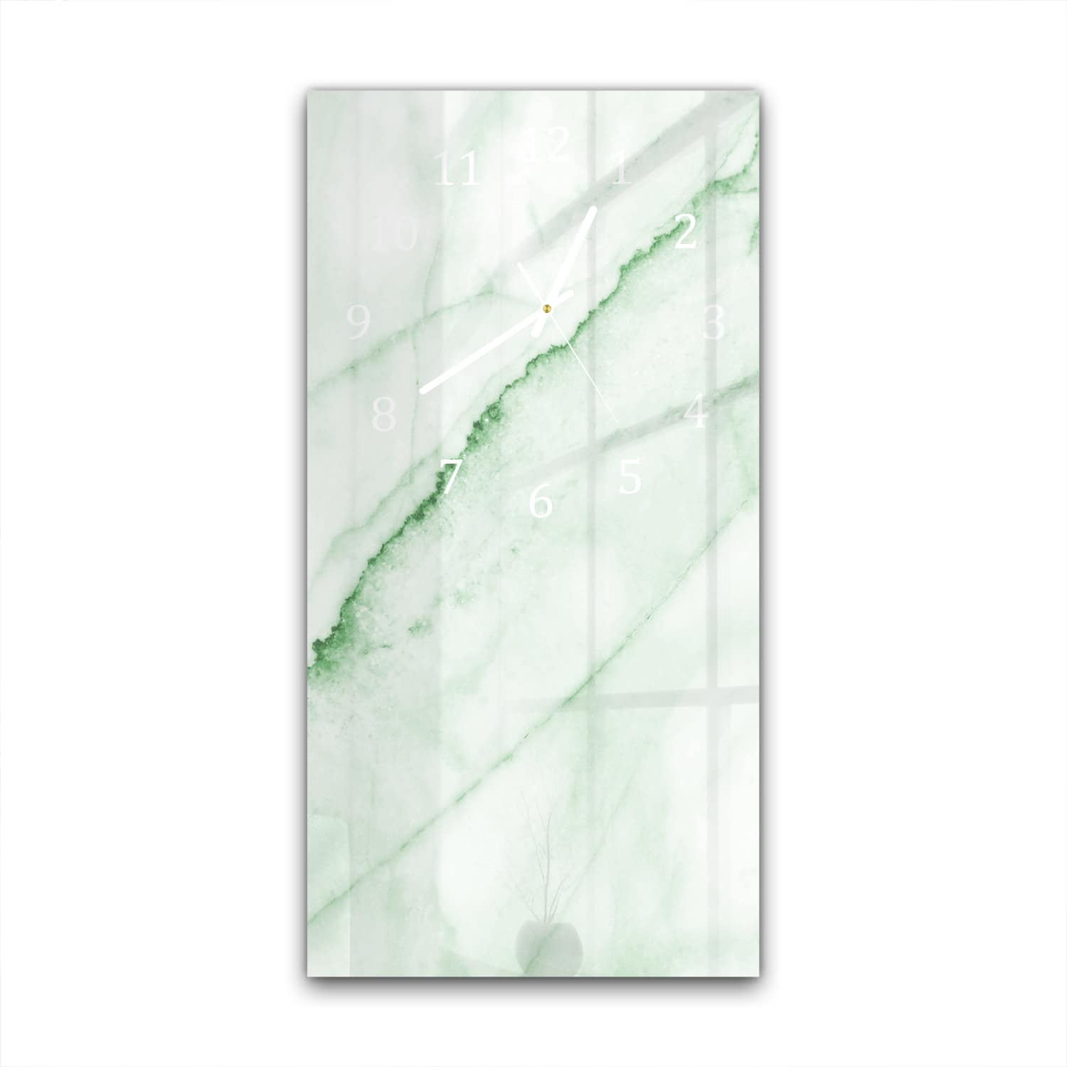 Wandklok 30x60  - Gehard Glas - Smaragd Marmer